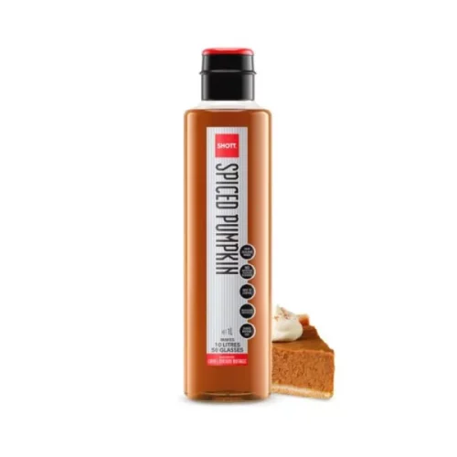 An image of a spiced pumpkin syrup shott bottle