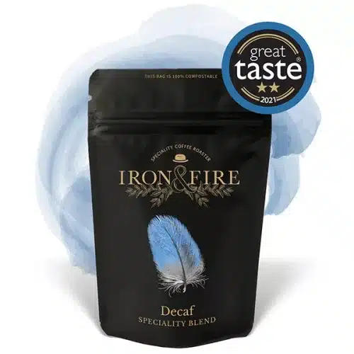 Image of a bag of decaf coffee showing Great Taste Award logo