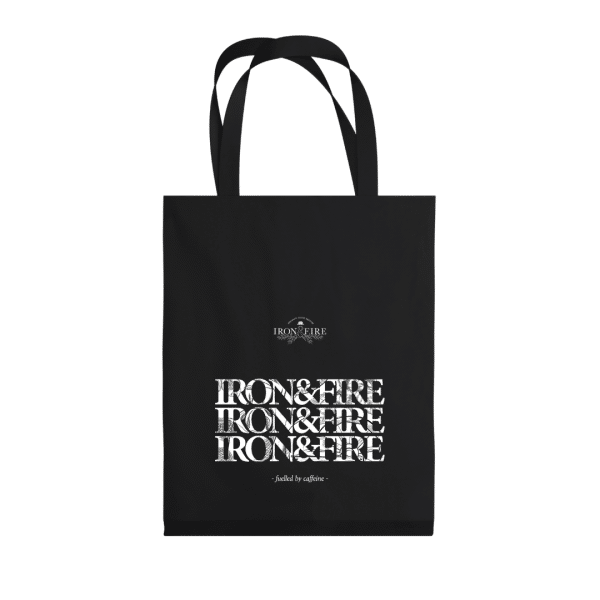 Iron & Fire black tote bag