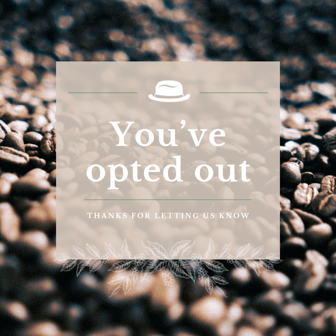 An image of some coffee beans. It says "Join Our Newsletter" and "Subscribe Now!" over the top.
