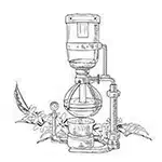 brewing equipment icon An image of a drawing of coffee brewing equipment & brew kits
