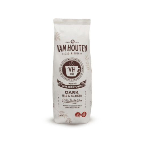 An image of a bag of instant oat cocoa drink powder